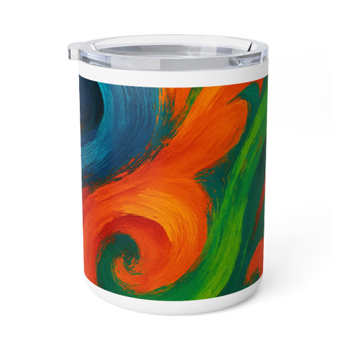 Whimsical Brushstrokes - Insulated Coffee Mug, 10oz 