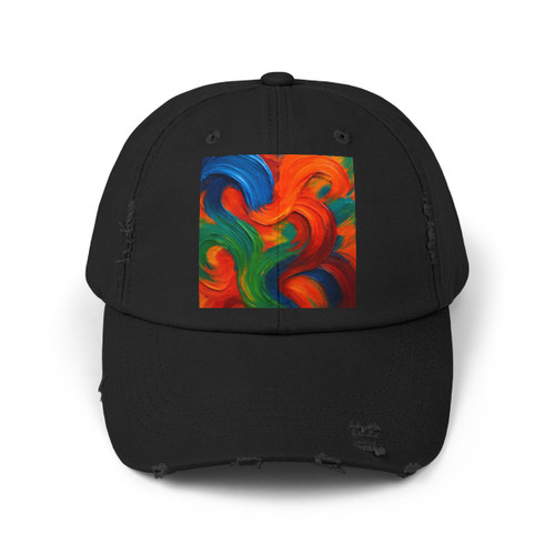 Whimsical Brushstrokes - Unisex Distressed Cap