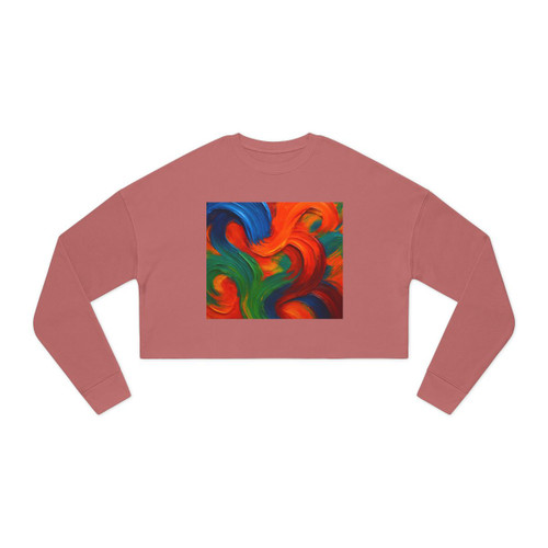 Whimsical Brushstrokes - Women's Cropped Sweatshirt