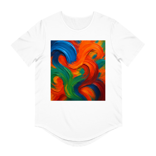 Whimsical Brushstrokes - Men's Jersey Curved Hem Tee Whimsical Brushstrokes - Men's Jersey Curved Hem Tee