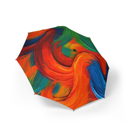 Whimsical Brushstrokes - Semi-Automatic Foldable Umbrella
