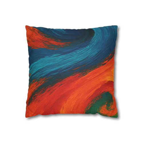 Whimsical Brushstrokes - Faux Suede Square Pillowcase