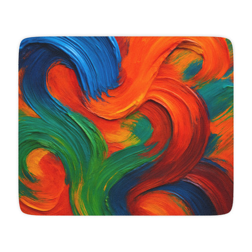 Whimsical Brushstrokes - Tan Sherpa Blanket