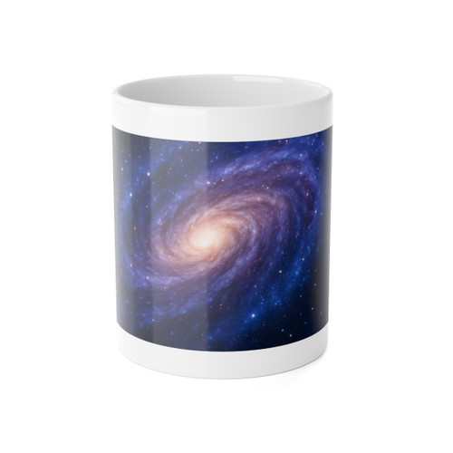 Galactic Embrace - White Ceramic Mug, 11oz