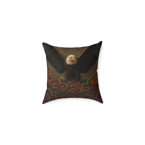 Eagle Warrior Spirit - Square Poly Canvas Pillow