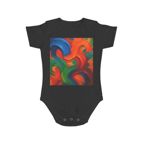 Whimsical Brushstrokes - Short Sleeve Baby Bodysuit