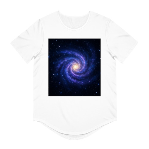 Galactic Embrace - Men's Jersey Curved Hem Tee