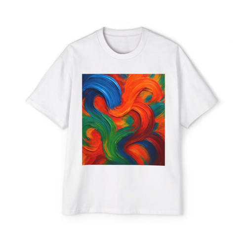 Whimsical Brushstrokes - Men's Heavy Oversized Tee