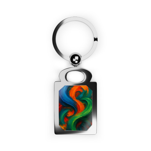 Whimsical Brushstrokes - Rectangle Photo Keyring