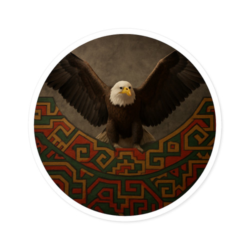 Eagle Warrior Spirit - Round Stickers, Indoor\Outdoor