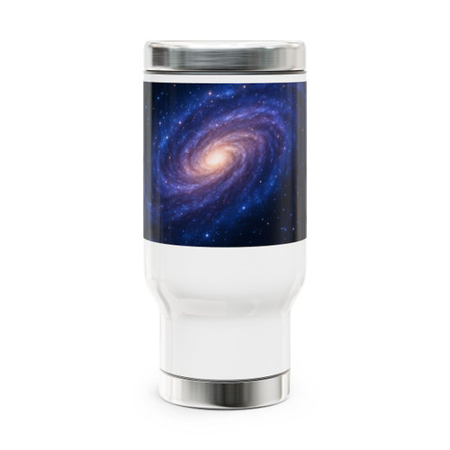 Galactic Embrace - Stainless Steel Travel Mug with Handle, 14oz