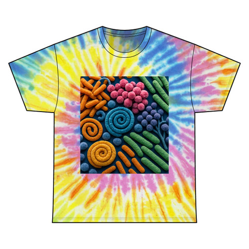 Microbial Cosmos - Unisex Tie Dye Cotton Tee