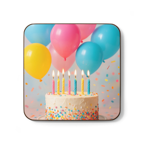 Joyful Birthday Bash - Hardboard Back Coaster