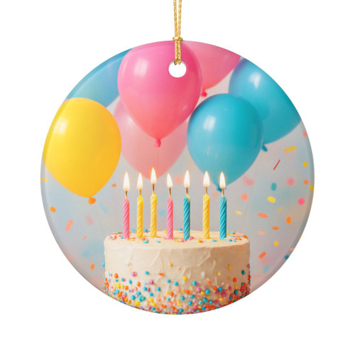 Joyful Birthday Bash - Ceramic Decoration Ornament, (1pc)