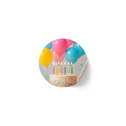 Joyful Birthday Bash - Round Sticker Label Rolls