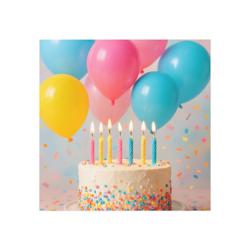 Joyful Birthday Bash - Square Magnet