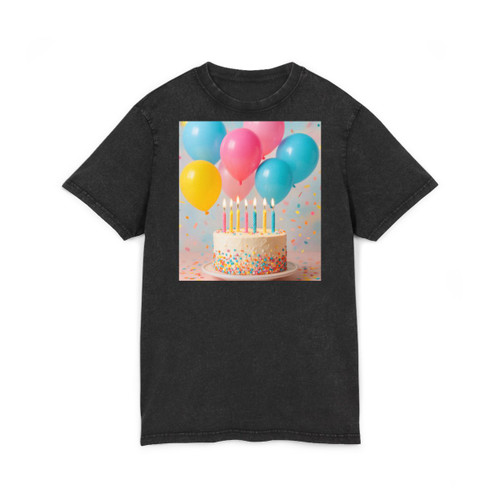 Joyful Birthday Bash - Acid Washed Round Neck Tee