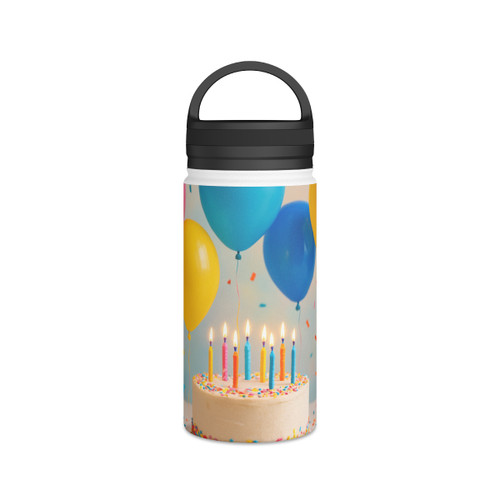 Joyful Birthday Bash - Stainless Steel Water Bottle, Handle Lid