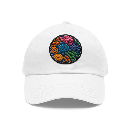 Microbial Cosmos - Dad Hat with Leather Patch (Round)