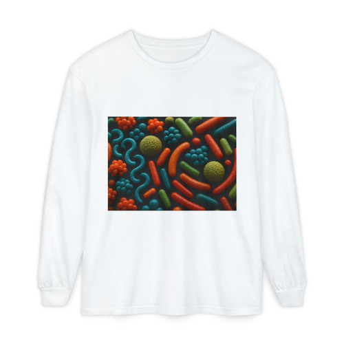 Microbial Cosmos - Unisex Garment-dyed Long Sleeve T-Shirt