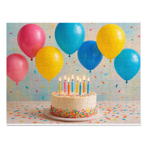 Joyful Birthday Bash - Jigsaw Puzzle with Tin