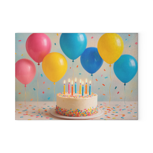 Joyful Birthday Bash - Glass Cutting Board