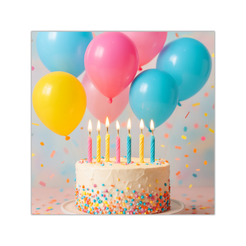 Joyful Birthday Bash - Square Vinyl Stickers