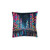 Tokyo Neon Streets - Square Pillow - Pink Back