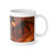Golden Ember Serpent - White Ceramic Mug, 11oz