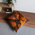 Golden Ember Serpent - Tufted Floor Pillow, Square