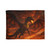 Golden Ember Serpent - Soft Polyester Blanket