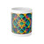 Kaleidoscope Harmony - White Ceramic Mug, 11oz