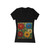 Nature's Mosaic Dance - Women's Jersey Short Sleeve Deep V-Neck Tee