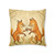 Whimsical Forest Dance - Tufted Floor Pillow, Square