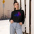 Rhythmic Waves - Women's Cropped Fleece Pullover