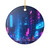 Cyberpunk Dreamscape - Ceramic Decoration Ornament, (1pc)