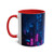 Cyberpunk Dreamscape - Two-Tone Coffee Mugs, 11oz