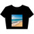 Serene Coastal Bliss - Women’s Poly-Cotton Crop Tee