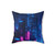 Cyberpunk Dreamscape - Spun Polyester Square Pillow
