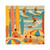 Retro Beach Party - Laminate Stickers, Square