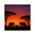 Savanna Sunset Serenade - Square Vinyl Stickers