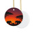 Savanna Sunset Serenade - Decorative Ceramic Ornaments, Double-Sided (1pc, 3pcs, 5pcs, 10pcs)