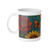 Nature's Mosaic Symphony - White Ceramic Mug, 11oz