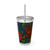 Nature's Mosaic Symphony - Sunsplash Tumbler with Straw, 16oz