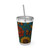 Nature's Mosaic Symphony - Sunsplash Tumbler with Straw, 16oz
