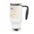 Serene Floral Flow - Stainless Steel Travel Mug with Handle, 14oz