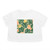 Tropical Leaf Fusion - Women's Flowy Cropped Tee