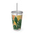 Tropical Leaf Fusion - Sunsplash Tumbler with Straw, 16oz