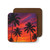 Electric Sunset Vibes - Hardboard Back Coaster