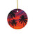 Electric Sunset Vibes - Decorative Ceramic Ornaments, Double-Sided (1pc, 3pcs, 5pcs, 10pcs)